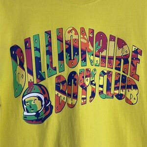 Men’s VTG Billionaire Boys Club Bright Yellow Size Medium Astronaut Tee Shirt
